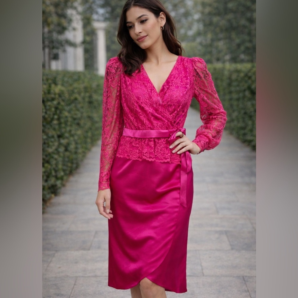 Sylviaann lace/satin dress 8